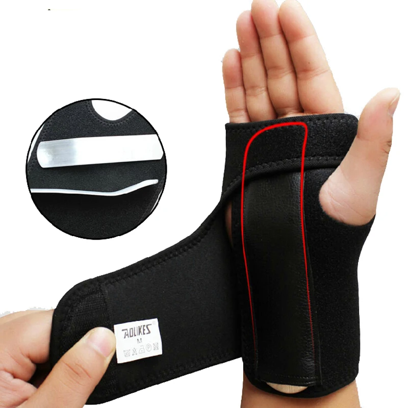 Hand Wristbands Removable Adjust Wristband Steel Wrist Brace Wrist Support Splint Fractures Carpal Tunnel Sport Sprain Mouse