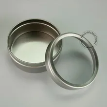 50 шт./лот 30 г косметические алюминиевые банки макияжа, Кепки с окном, настраиваемые Металлический Дисплей коробка для кожи крем для упаковки