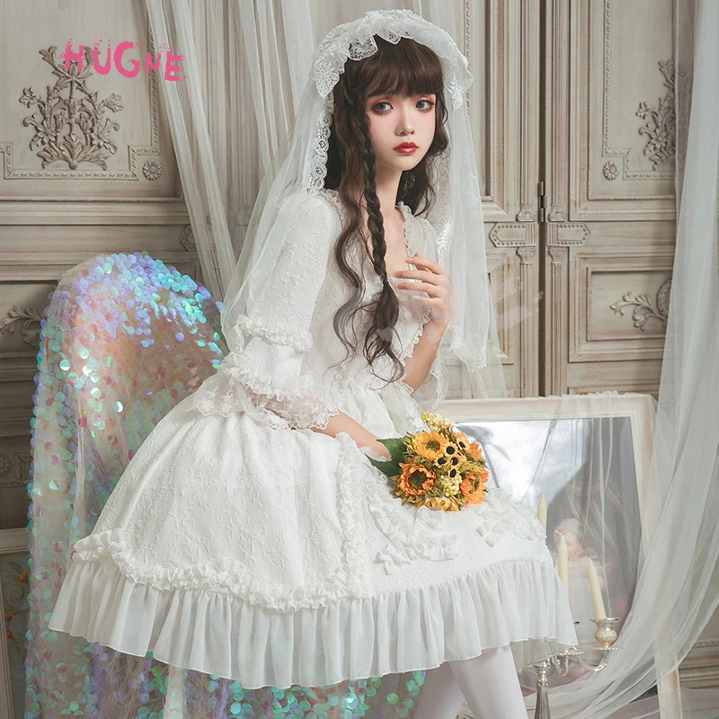 Gorgeous-White-Wedding-Dress-Half-Bell-Sleeve-Lolita-Party-Dress(2)
