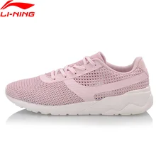 Li-Ning Для женщин в мелкую полоску вязать Классическая прогулочная обувь светильник комфорт внутри спортивная обувь Фитнес дышащие кроссовки AGCN028 SAMJ18