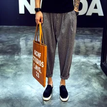 Размер лагер мужская одежда винтажные однотонные хлопковые низкие ноги через брюки/M-XL