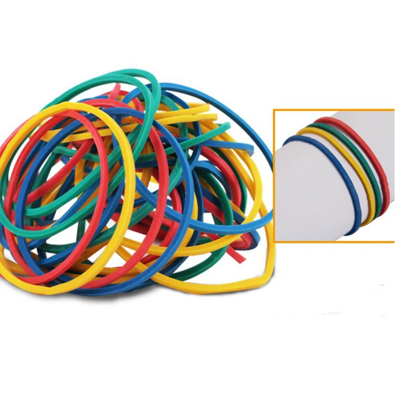 500 pcs/Pack Mixed Color Rubber Bands Colorful Diameter 40mm Rubber Band Rubber Rings Elastic Band Office Supply