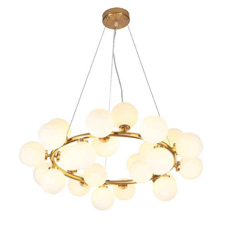 25 head Nordic creative circle led chandelier light Round ...