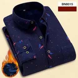 Bowith 2018 Мода Для мужчин уменьшают рубашки осень и зима утолщение теплый плед 20 Цвета мужской социальной рубашка Костюмы Размеры L-4XL