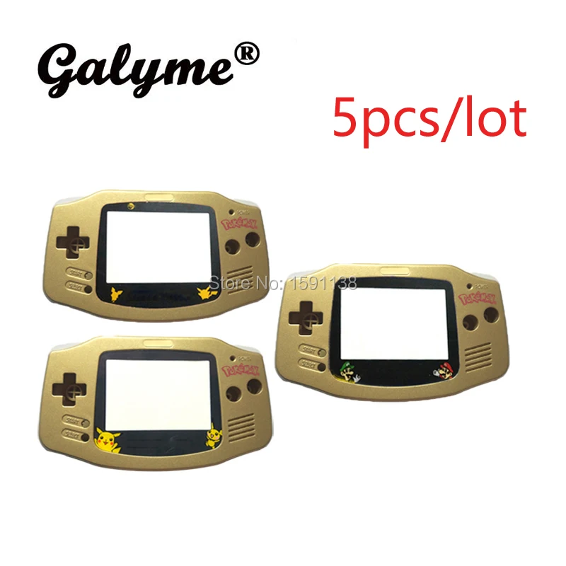 5pcs/lot New product Cartoon Mirror Lens Gold Repair Housing Shell Fit GameboyAdvance Plastic Case Cover Boy Game Color Advance |