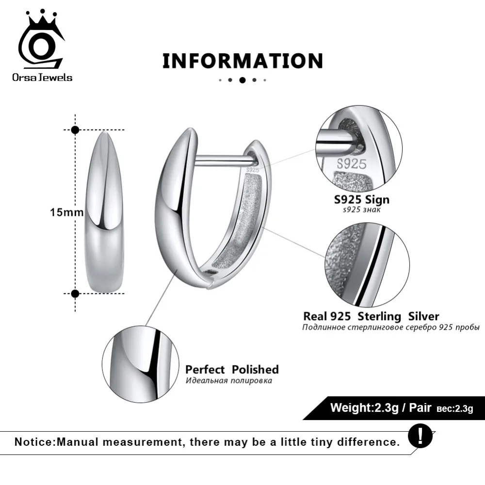 ORSA JEWELS женские серьги кольца из настоящего серебра 925 пробы отличные