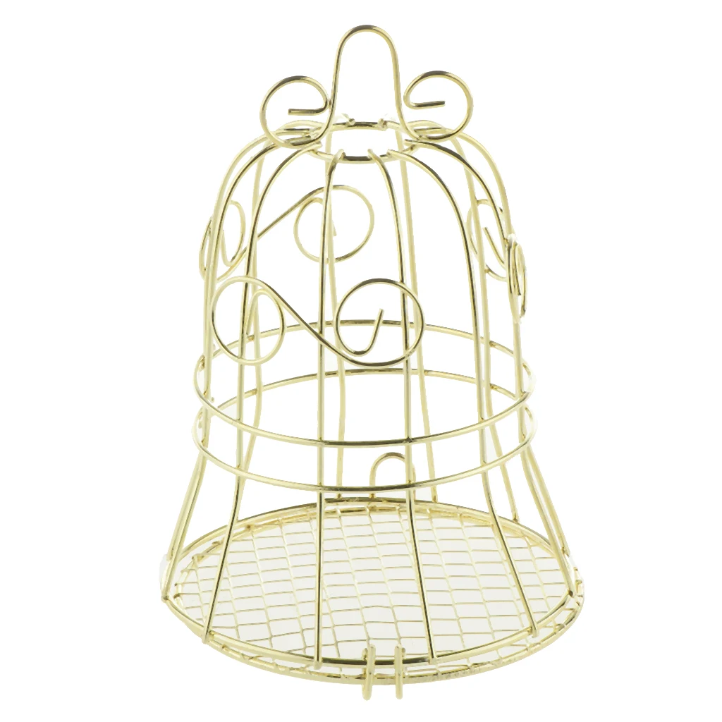 MagiDeal Gold Iron Bell Tin Bar Birdcage Metal Chocolate Candy Box Birthday Shower Party Favor Wedding Bomboniere with Ribbon