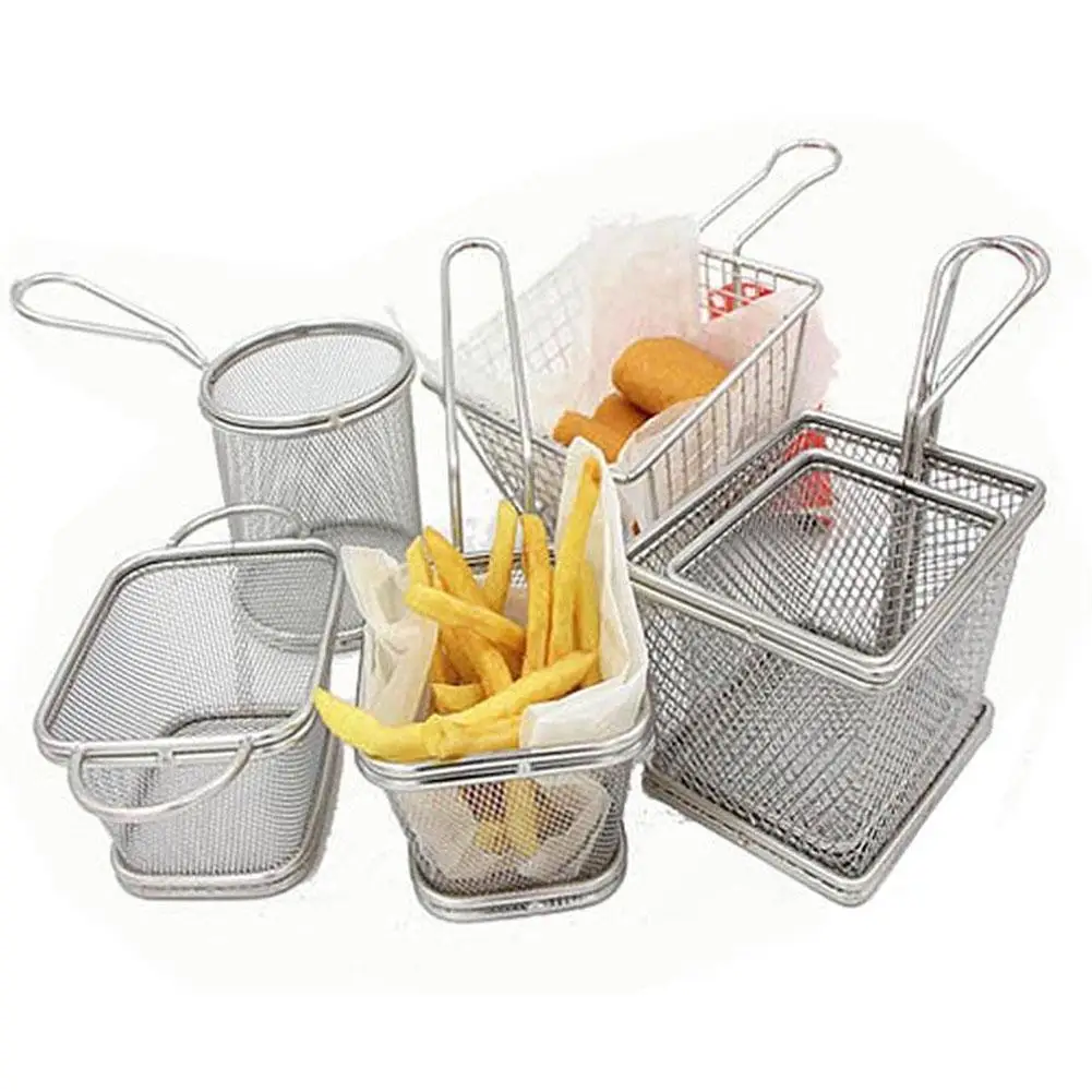 Fry Baskets Stainless Steel Fryer Basket Strainer Serving Food