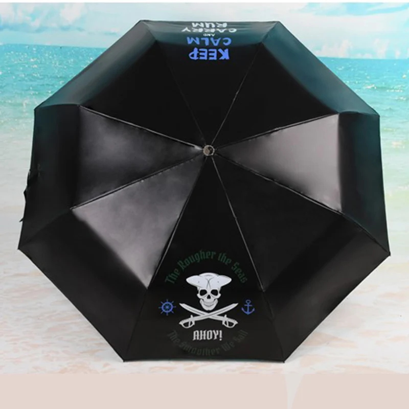 Креативный анти-УФ Зонт с черепом для мужчин, автоматический складной креативный Панк Ретро мужской ветрозащитный зонтик для дождя и женщин, мультяшный зонтик - Цвет: Purple Pattern