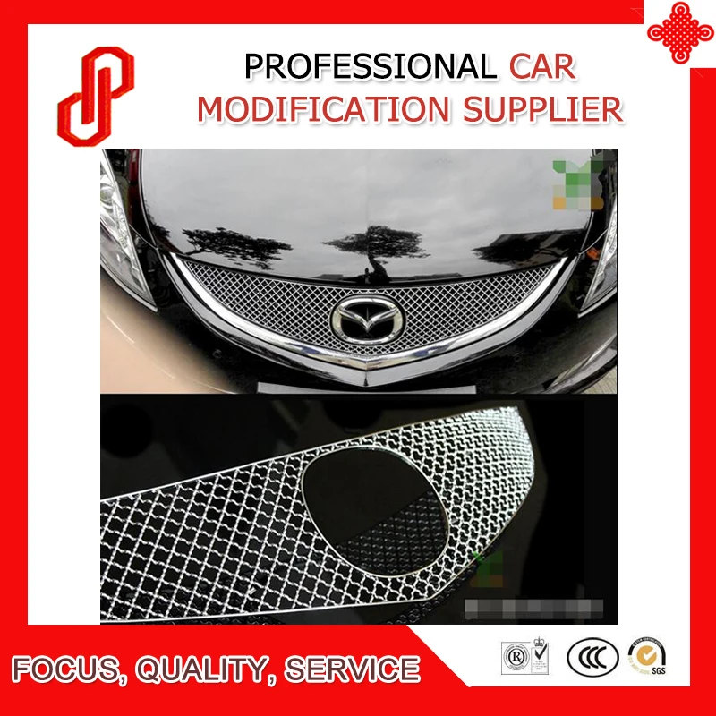 

304 Stainless steel modification car front grille racing grills grill cover trim for Mazda 6 Core-wing 2009 2010 2011 2012