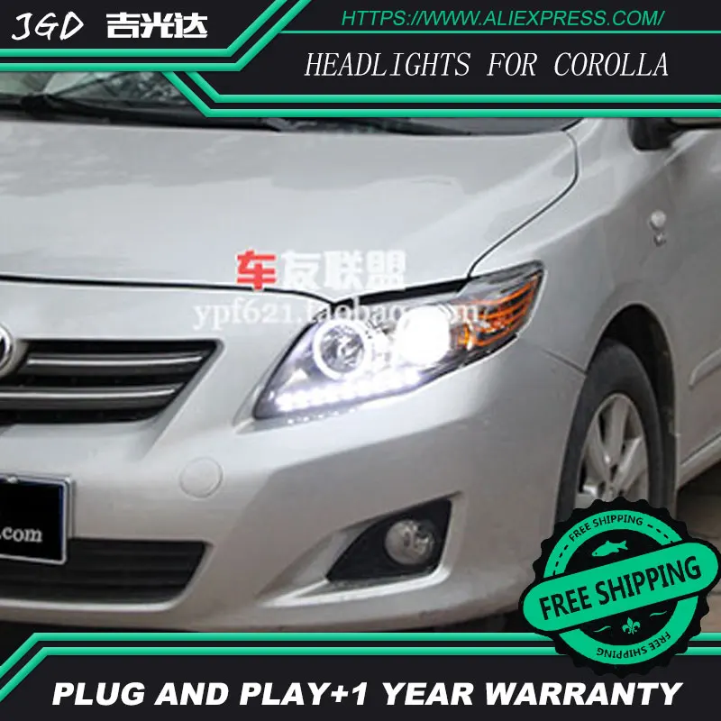 Фара для Toyota corolla фары 2007-2011 светодиодный фонарь DRL H7 ксеноновая лампа