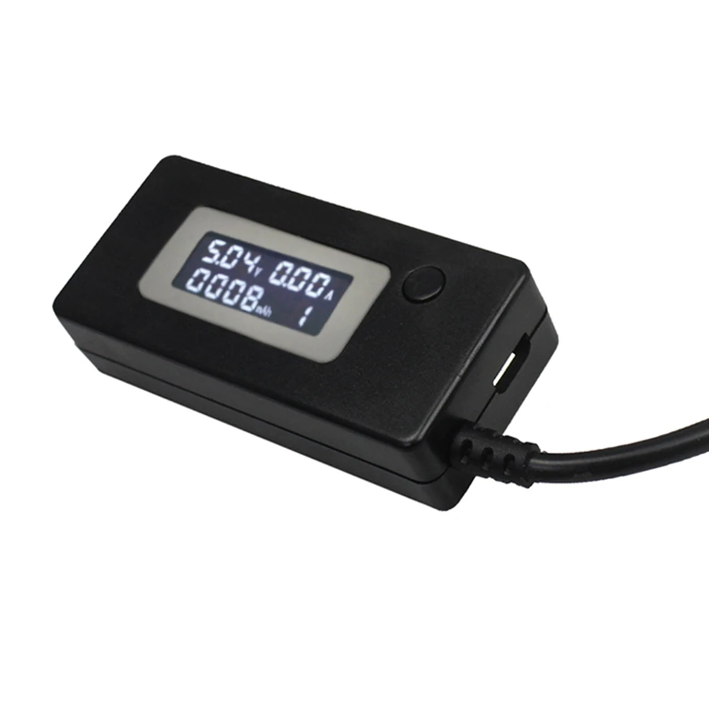 Черный цифровой мини тестер тока Micro USB LCD + разрядный резистор 2A/1A с
