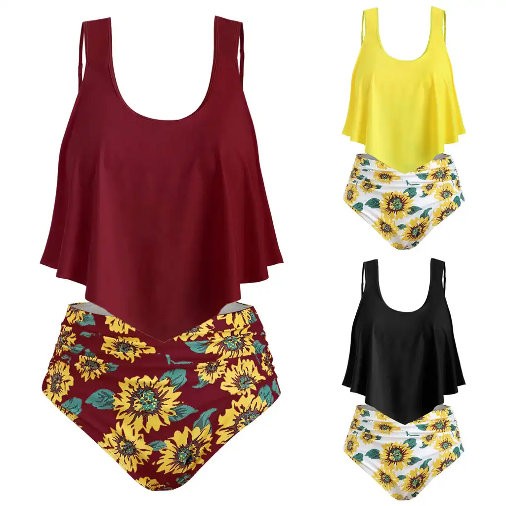sunflower high waisted bathing suits