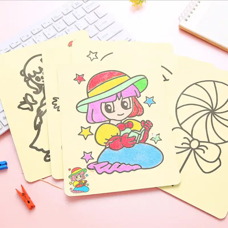 20 Pcs Lote Especificacao Multi Criancas Desenho Criancas Brinquedos Pintar Quadros De Areia Crianca Diy Artesanato Brinquedo Educacao Padrao Aleatorio Aliexpress