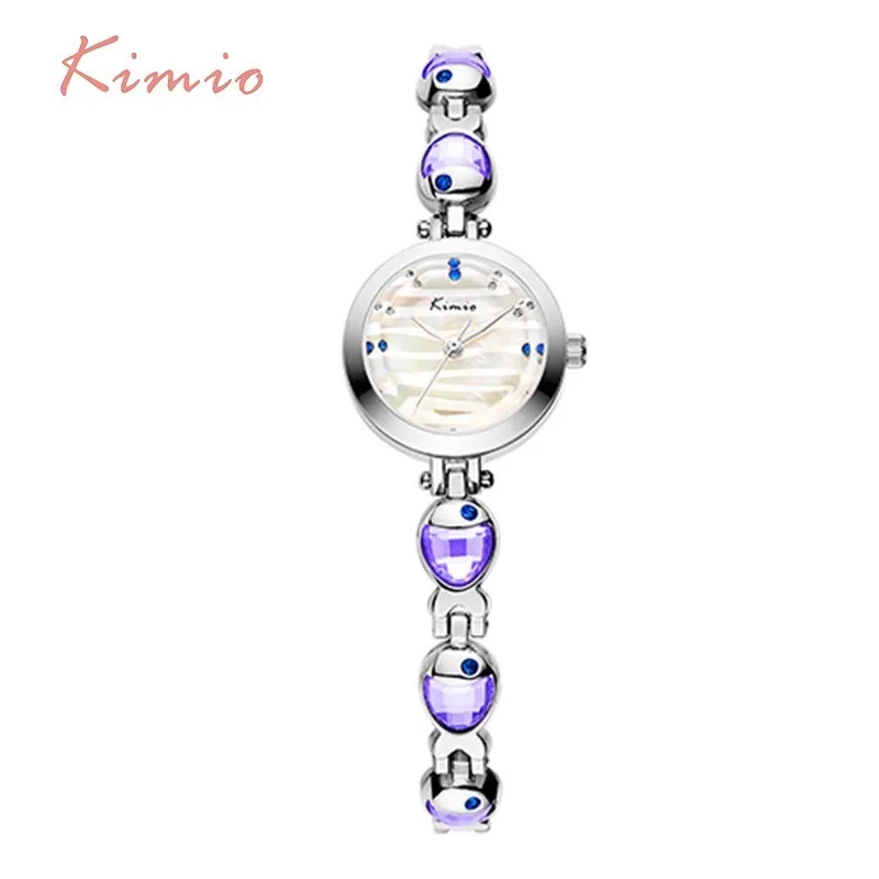 

2016 New KIMIO Famous Brand Luxury Watches Women Dress Water Phantom Pattern Dial Fish Gemstone Bracelets Quartz Wrist Watches