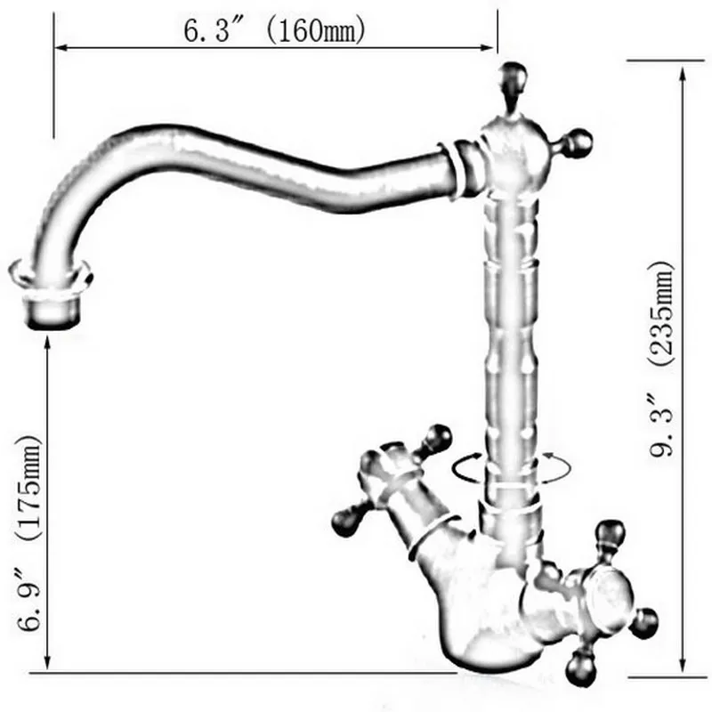 Luxury Oil Rubbed Bronze Dual Cross Handles Swivel Kitchen Bathroom Sink Basin Faucet Mixer Taps ahg010