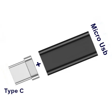 Tongdaytech Магнитный адаптер Mirco USB разъем для Iphone Micro USB-Type C зарядное устройство адаптер для samsung Xiaomi huawei - Цвет: Black For Type C