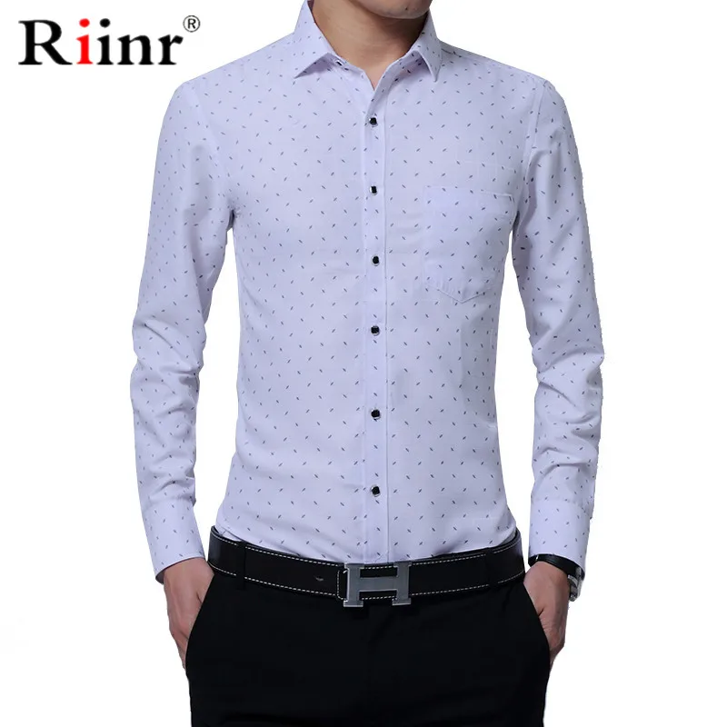 

Men Shirt Long Sleeved Solid Floral Printing Plaid Casual Spring Male Shirts Brand Clothing 3 Colors Dress Shirt Man