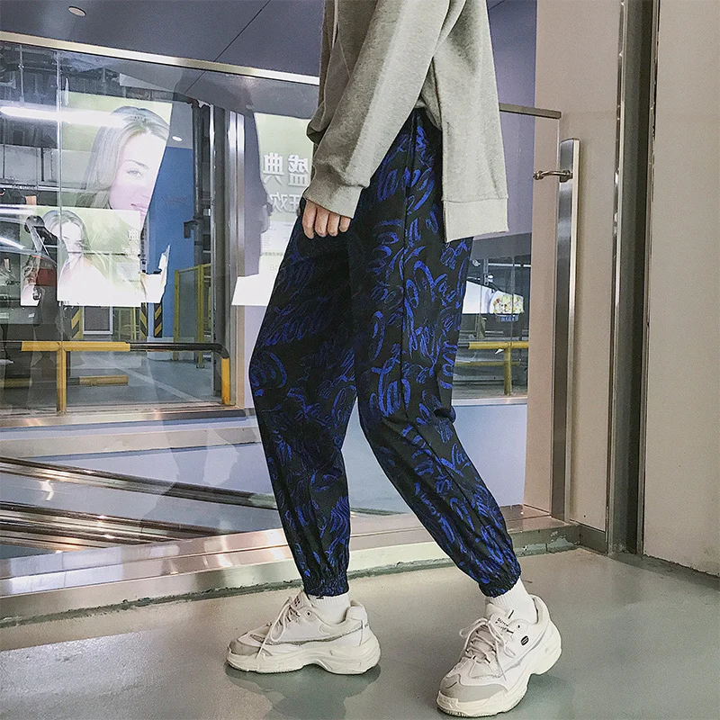 Fashion Casual Men's Trousers Summer And Autumn New S-3XL Printing Loose Sweatpants Three Colors Personality Popularity Youth