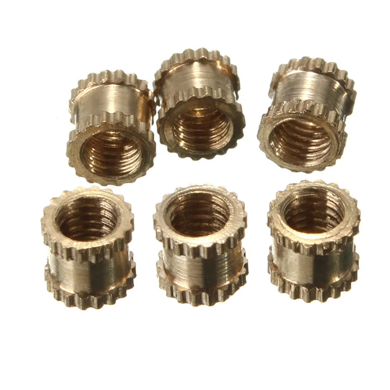 100pcs Brass Knurl Nuts M3x4mm Insert Nut Knurled Copper with Straight