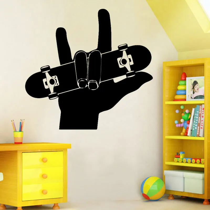 

Finger skateboard sports wall stickers PVC material DIY murals youth room living room sofa background decorative stickers 3YD9