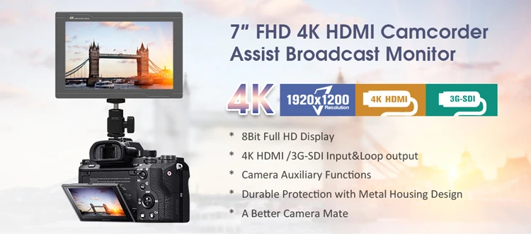 Neway CK750S металлический корпус 7 дюймов Full HD 3G-SDI lcd полевой монитор SDI 4K HDMI монитор