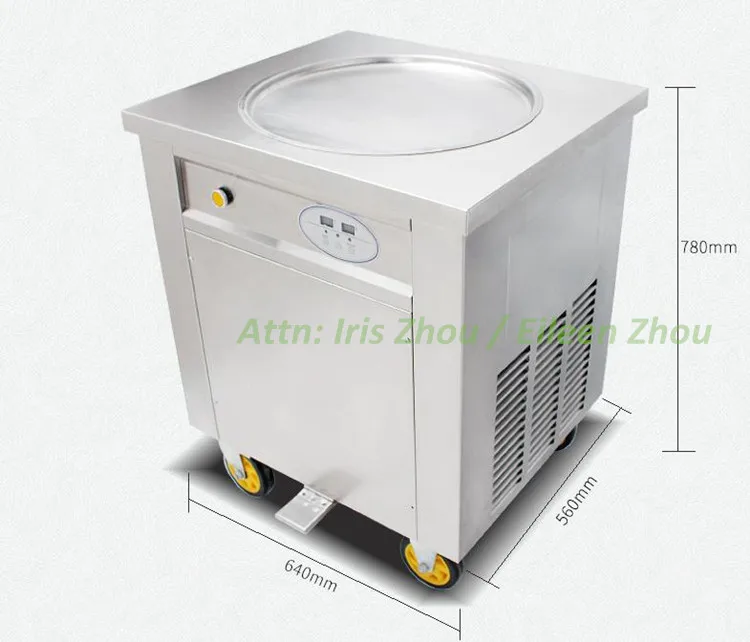 

110V/220V Imported compressors R404a temperaure setting function fry ice cream roll machine,flat pan fried ice cream machine