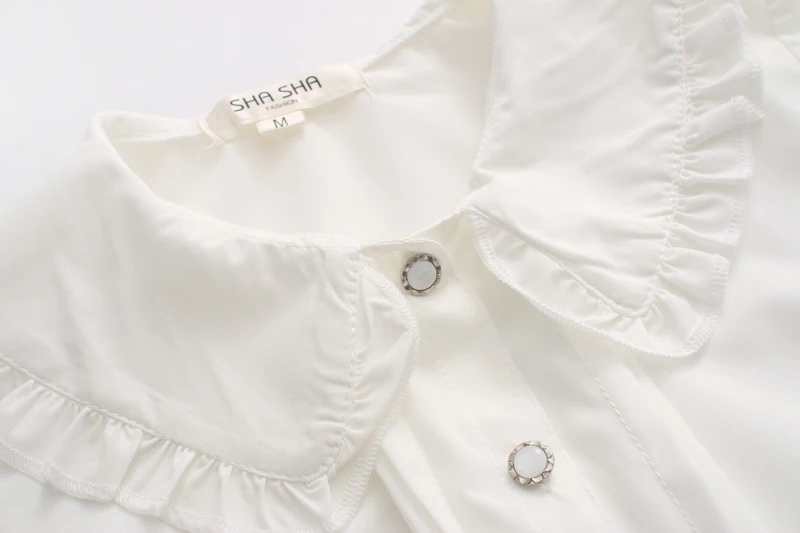 Готическая блузка в стиле Лолиты, рубашка Питер-Пэн Colar, косплей, кавайная рубашка, топы с баской, белая блузка