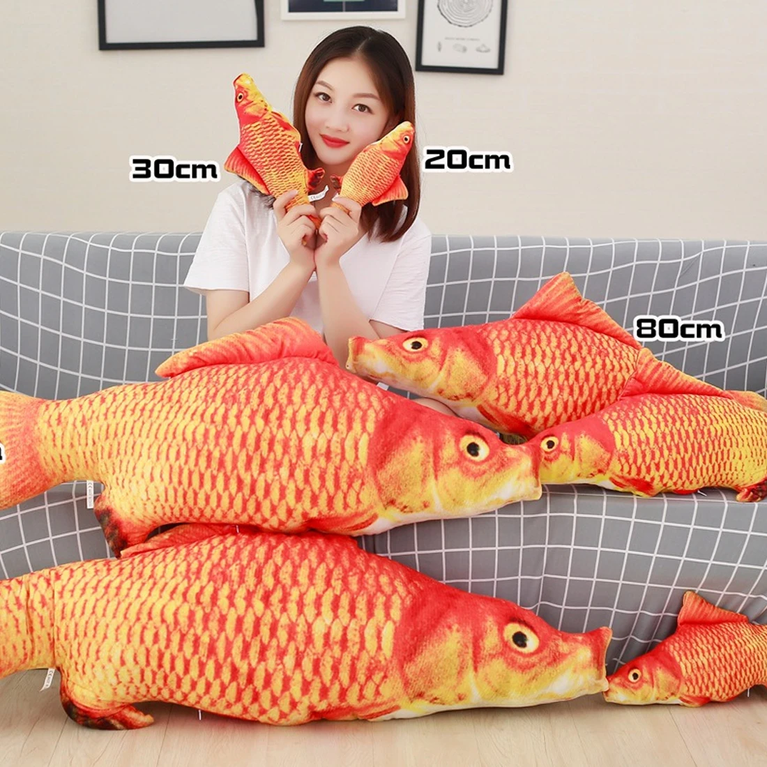 Creative 3D Carp Fish Shape Cat Toy Cute Simulation Fish Plush Playing Toy For Pet Gifts Catnip Fish Stuffed Pillow Doll Creative 3D Carp Fish Shape Cat Toy Cute Simulation Fish Plush Playing Toy For Pet Gifts Catnip Fish Stuffed Pillow Doll