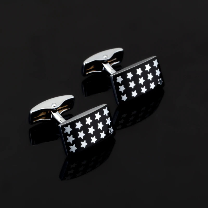 Luxury shirt black star Cufflinks brand Hipster Cufflink For Christmas