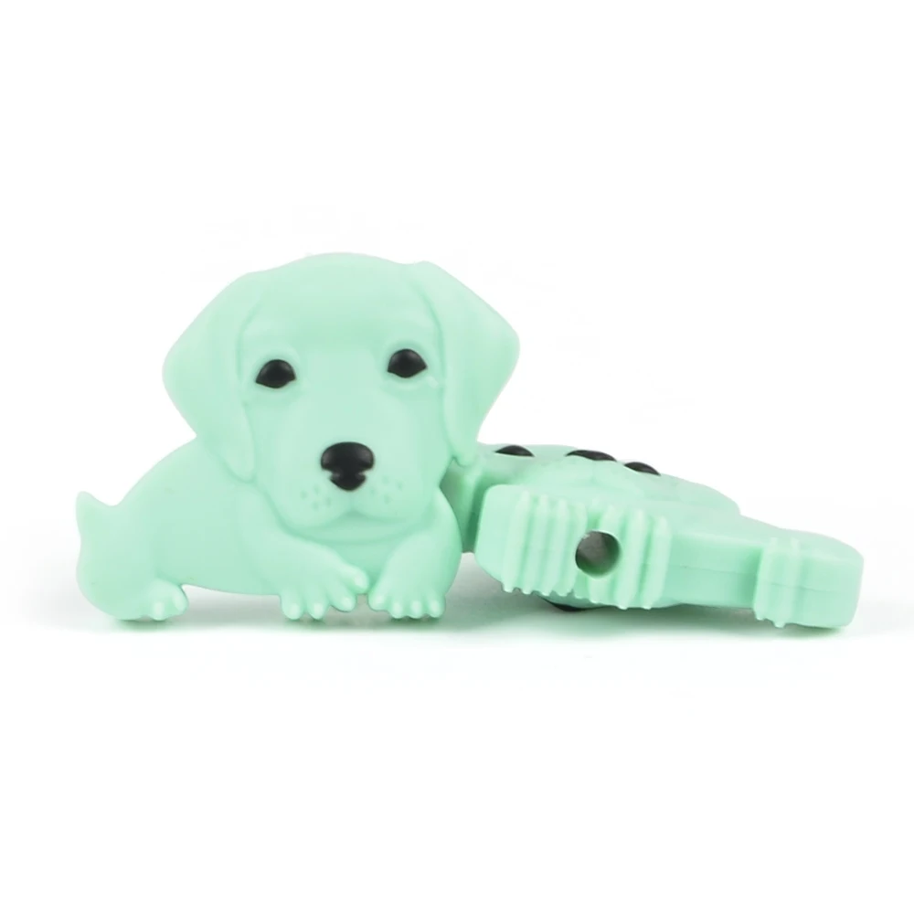 Силиконовый Прорезыватель для зубов из бусин 10 шт./партия мини-печенье бусы BPA бесплатные жевательные игрушки для детского питания мягкий силиконовый мультяшный персонаж пустышки - Цвет: mint dog