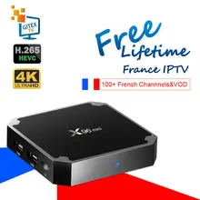 X96 Мини ТВ приставка с бесплатной жизнью французский IP ТВ 1400 каналов и VOD для Франции Бельгия Android 7,1 4 к бесконечно бесплатно Смарт IP ТВ приставка