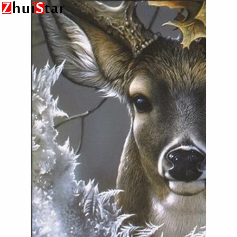 

Diamond Embroidered Animals Natural Full Square Diamond Painting Cross Stitch Elk Animal Picture Rhinestone Diamond Mosaic XY1