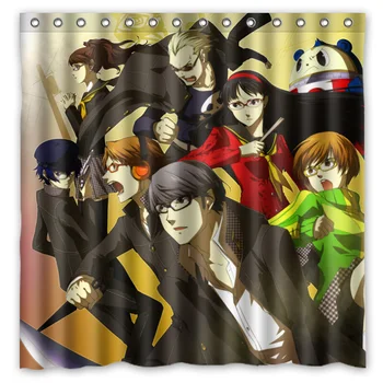 

New Persona4 Pattern Showerproof Polyester Bath Curtains High Quality Waterproof Shower Curtain Bathroom Decor 71*71 inch
