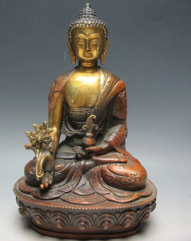 

Old Tibetan Brass Buddhism Bodhisattva Sakyamuni Buddha Statue