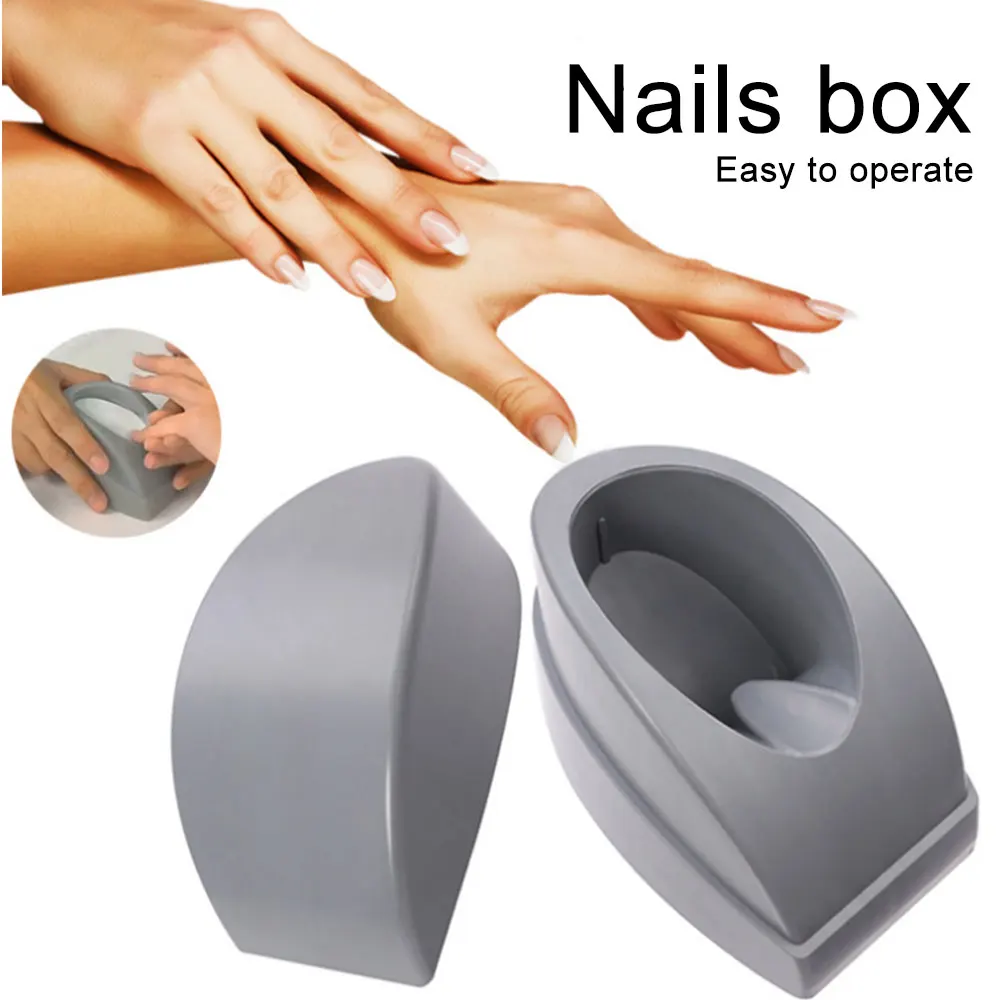 

Newest French Nail Container Mold Box For Make Smile Line Nails Manicure Dipping Powder Dip Moulding Mold Guides Nail Art Tool