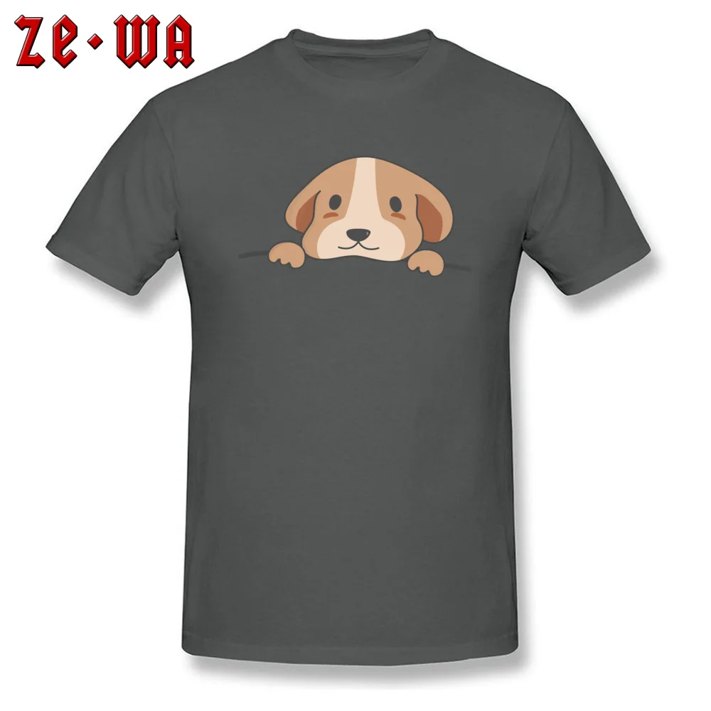 Cute Pocket Dog Pure Cotton T Shirt for Men Short Sleeve Casual Tees Wholesale Summer O Neck Tops T Shirt Summer Cute Pocket Dog  carbon