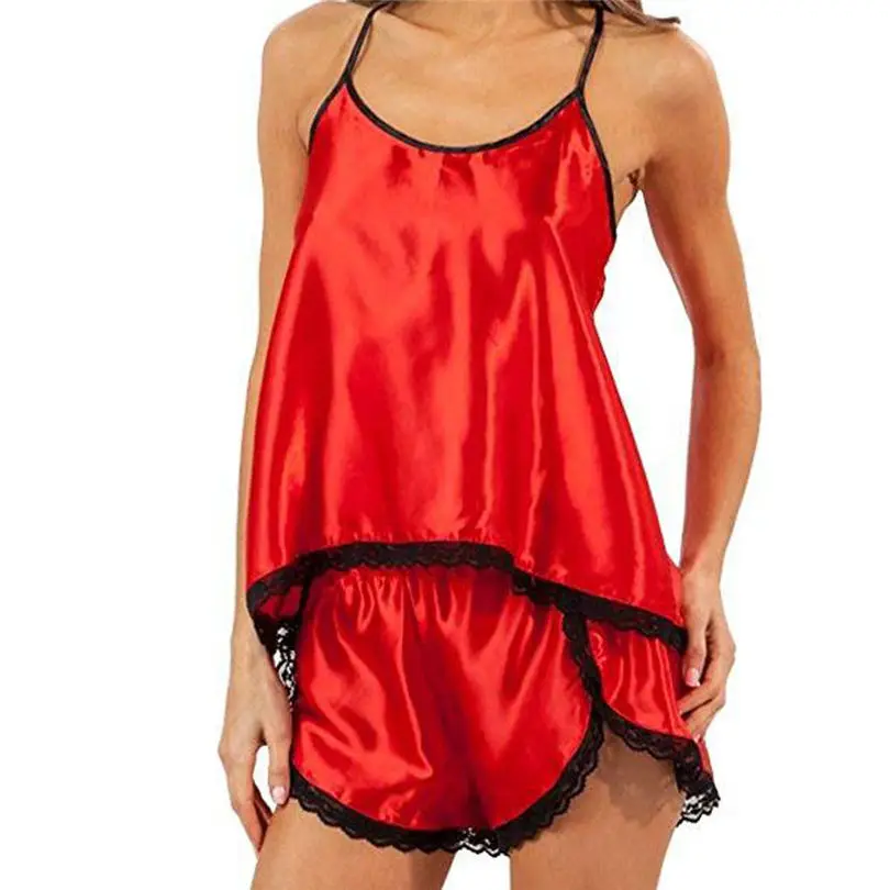 New Women's Satin Sleepwear Women Elegant Ladies Passion Casual Daily Nightwear Sexy Lingerie Babydoll G-string Dress #4F10 (14)