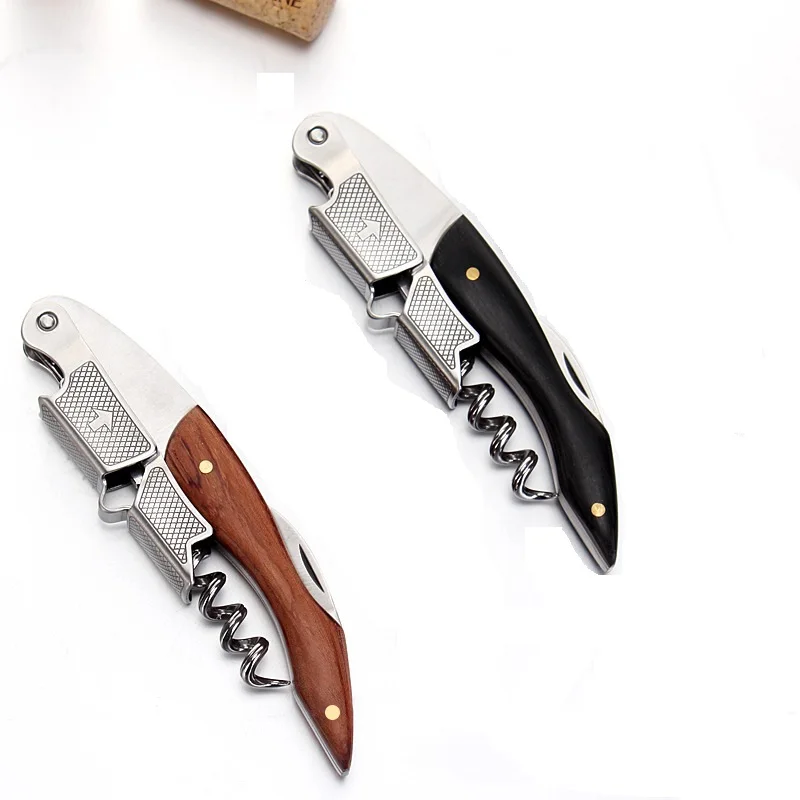 

Corkscrews Openers Wood Handle Professional Multifunction Portable Screw Corkscrew Wine Bottle Opener Cook Tools Dropshipping