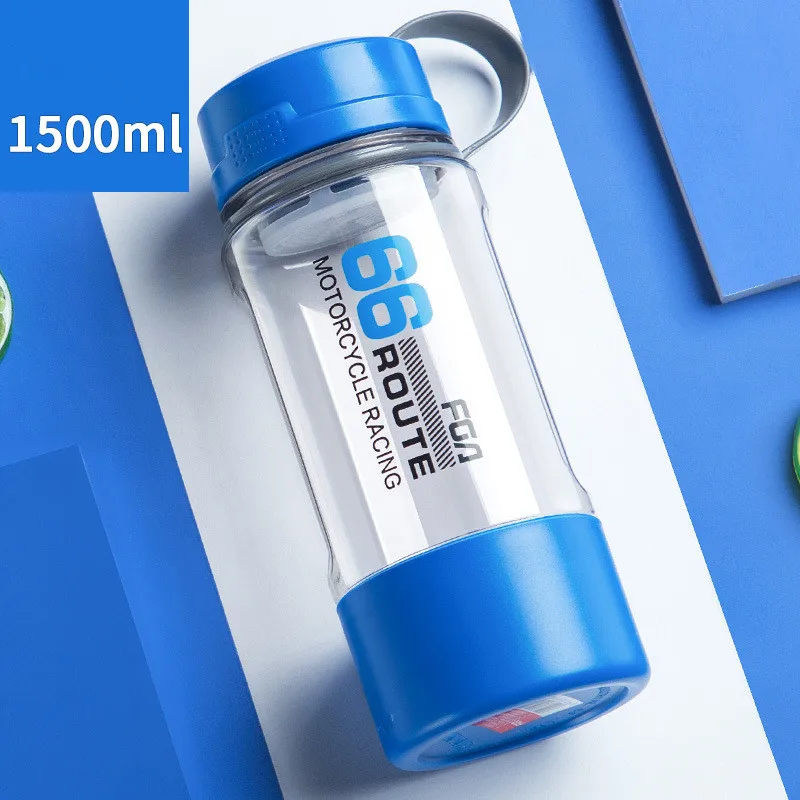 Bpa-free 600 мл/л большая емкость портативный Канатный пластиковый Космический Чайник Спорт на открытом воздухе скалолазание бутылка для воды инфузионное чайное ситечко - Цвет: 1.5L blue