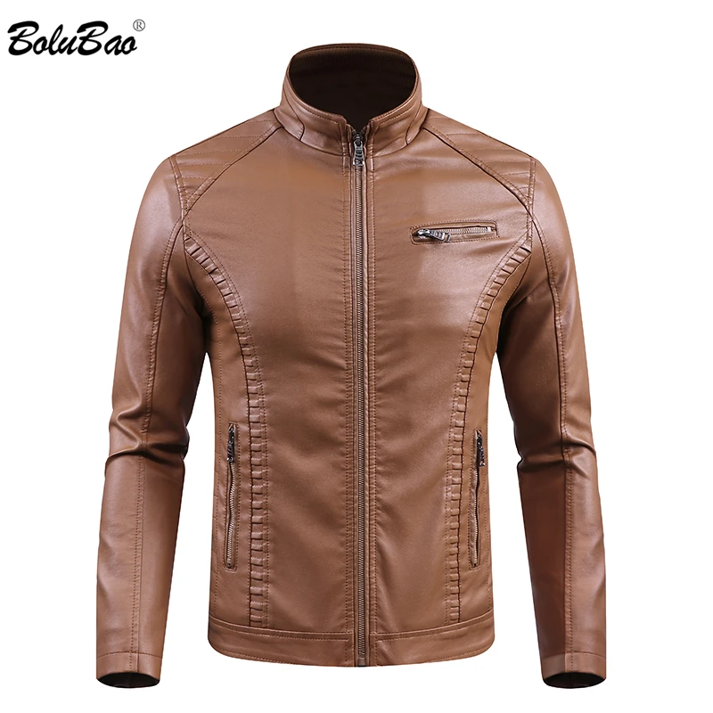 

BOLUBAO Fashion Male Leather Jackets Winter Men's Warm Men Faux PU Jacket Coat Menn Casual Leather Jacket Overcoat