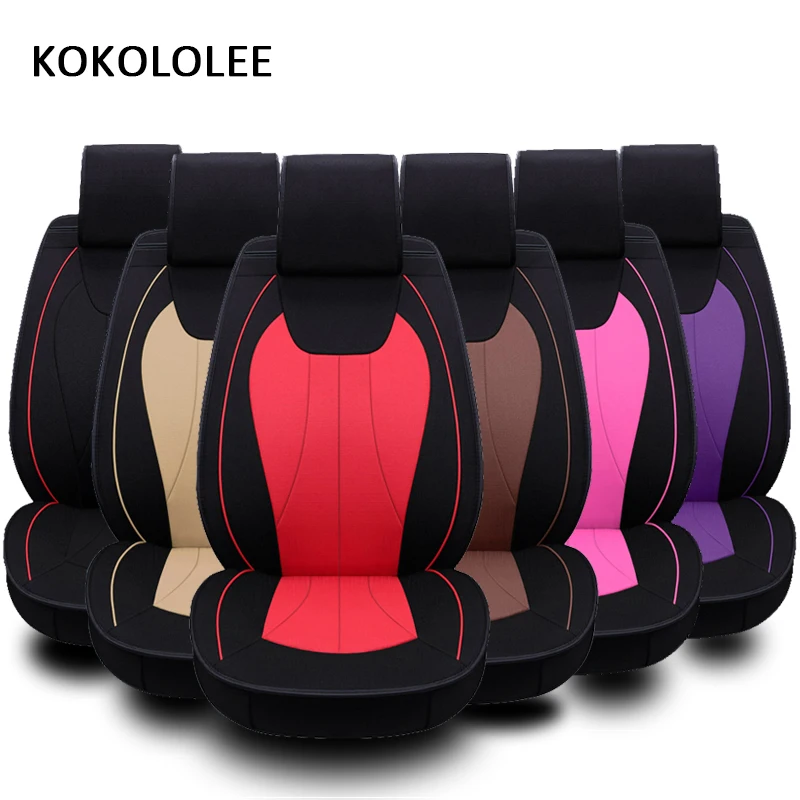 KOKOLOLEE Flax Car Seat Covers For Tesla-s skoda rapid rx 580 lada kalina mercedes w203 suzuki swift ix25 rx 570 car seats