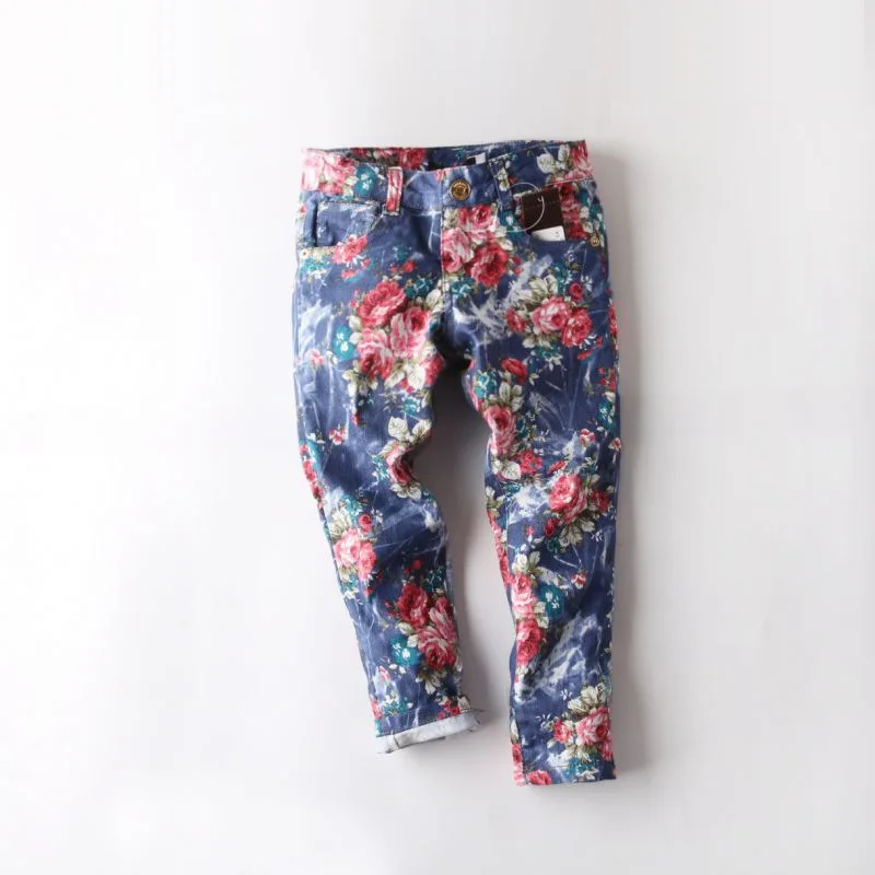Cotton Full Length Baby Girls Pants Casual Kids Floral Trousers For Spring Autumn For Height 80-130cm Cotton Full Length Baby Girls Pants Casual Kids Floral Trousers For Spring Autumn For Height 80-130cm
