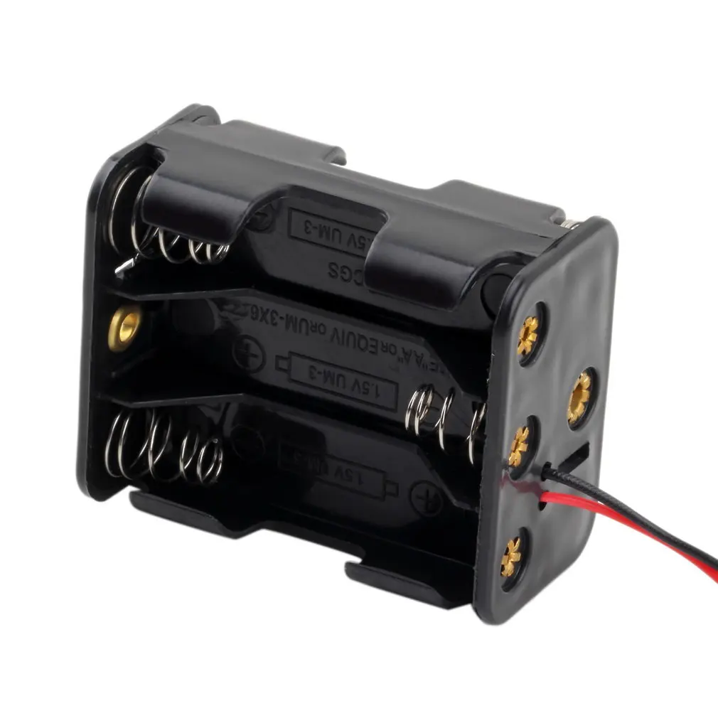 

1 PCS 6 x AA Standard Size Battery Slot Holder Box 9V Case with Wire Lead