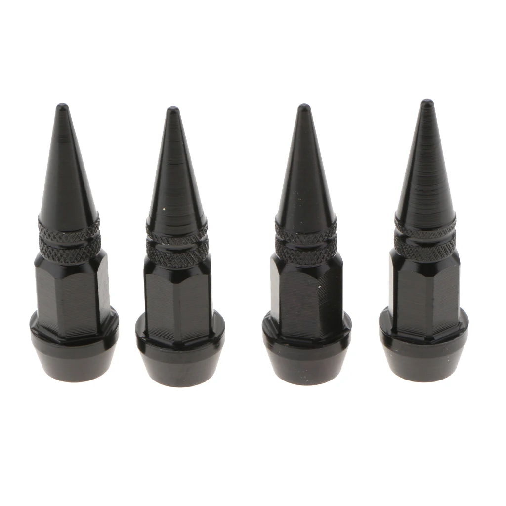 4 Pack 45MM Long Spike Style Polished Motorcycle Car Auto Bike Spike Shape Dustproof Tire Wheel Stem Valve Caps Multi Color 