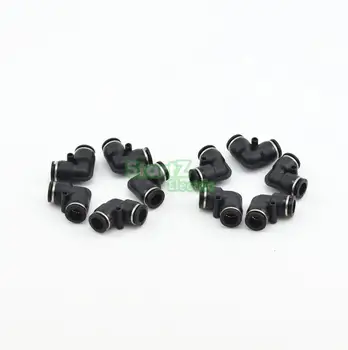 

10pcs 12mm High Quality The black connector Plastic Elbow Pneumatic Fittings quick tube fitting PV-12