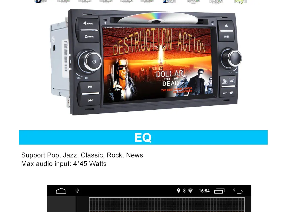 Discount Autoradio Double Din Android Car DVD GPS Player for FORD Focus II C-Max S-Max Galaxy Fusion Transit Multimedia Stereo Navi DSP 12