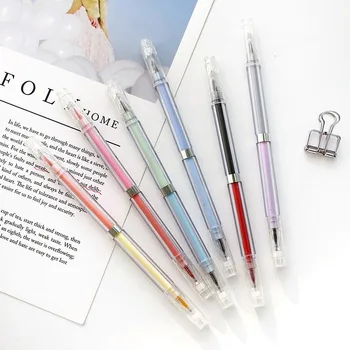 

6 Pcs/Set Creative Diamond Double Head Fine Needlepoint Gel Pen Office School Supplies Colorful Rollerball Pen For Kids 12 Color