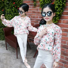 Новая весенняя одежда с рисунком для девочек, корейские трендовые милые цветные рубашки с цветочным принтом, детская одежда с принтом