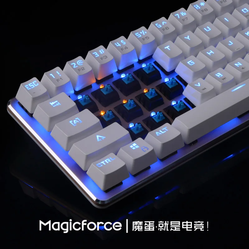 Magicforce Smart 68 клавиш с подсветкой антипривидение USB Механическая игровая клавиатура алюминиевый сплав Kailh MX Синий/Черный переключатели Двойной PCB